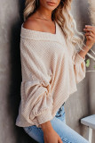 Casual Solid Patchwork V Neck Tops