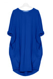 Casual Solid Solid Color O Neck Long Sleeve Dresses