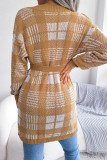 Street Plaid Bandage Patchwork Contrast V Neck Tops
