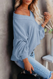 Casual Solid Patchwork V Neck Tops