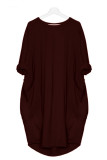 Casual Solid Solid Color O Neck Long Sleeve Dresses