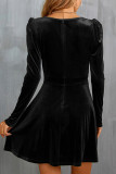 Elegant Solid Solid Color V Neck A Line Dresses