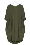 Casual Solid Solid Color O Neck Long Sleeve Dresses