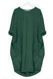Casual Solid Solid Color O Neck Long Sleeve Dresses