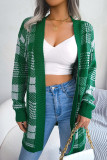 Street Plaid Bandage Patchwork Contrast V Neck Tops