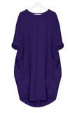 Casual Solid Solid Color O Neck Long Sleeve Dresses