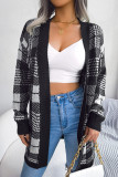 Street Plaid Bandage Patchwork Contrast V Neck Tops