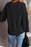 Casual Solid Patchwork V Neck Tops
