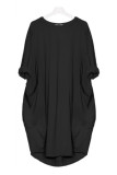 Casual Solid Solid Color O Neck Long Sleeve Dresses