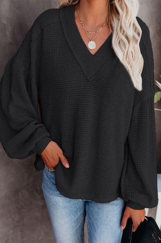 Casual Solid Patchwork V Neck Tops