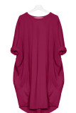 Casual Solid Solid Color O Neck Long Sleeve Dresses