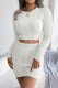 Sweet Elegant Solid Solid Color O Neck Long Sleeve Two Pieces