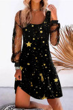 Street Print Patchwork O Neck Printed Dress Dresses