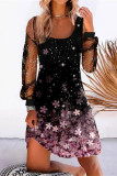 Street Print Patchwork O Neck Printed Dress Dresses