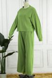 Casual Solid Solid Color O Neck Long Sleeve Two Pieces