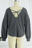 Casual Solid Solid Color O Neck Tops