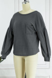Casual Solid Solid Color O Neck Tops