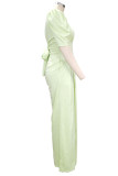 Elegant Solid Backless Solid Color V Neck Jumpsuits