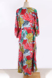 Vacation Print Printing V Neck Beach Dresses