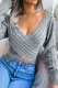Sexy Street Solid Asymmetrical V Neck Tops