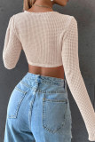 Sexy Solid Solid Color Square Collar Tops