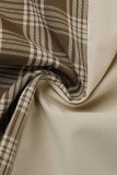 Casual Plaid Patchwork Pocket Turndown Collar Outerwear