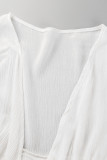 Sexy Casual Solid Buckle Solid Color V Neck Lantern Skirt Dresses