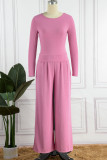 Casual Solid Solid Color O Neck Long Sleeve Two Pieces