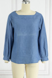 Street Solid Solid Color Boat Neck Tops
