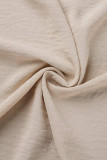 Elegant Color Block Patchwork Turndown Collar Tops