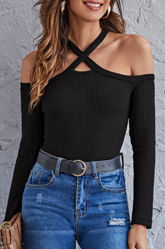 Sexy Solid Solid Color Off the Shoulder Tops