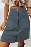 Work Solid Make Old Pocket Buckle Straight High Waist Conventional Solid Color Bottoms