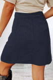 Work Solid Make Old Pocket Buckle Straight High Waist Conventional Solid Color Bottoms