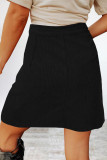 Work Solid Make Old Pocket Buckle Straight High Waist Conventional Solid Color Bottoms