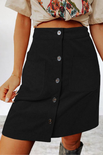 Work Solid Make Old Pocket Buckle Straight High Waist Conventional Solid Color Bottoms