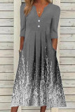 Casual Print Printing V Neck A Line Dresses