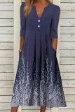 Casual Print Printing V Neck A Line Dresses