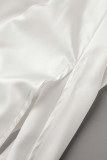 Elegant Solid Fold Asymmetrical Off the Shoulder Half Sleeve Two Pieces