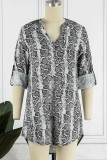 Elegant Animal Print Print Without Belt Printing V Neck Irregular Dress Dresses