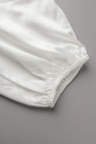 Elegant Solid Fold Asymmetrical Off the Shoulder Half Sleeve Two Pieces