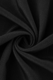 Daily Solid Patchwork Half A Turtleneck Waist Skirt Dresses
