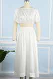 Elegant Solid Fold Asymmetrical Off the Shoulder Half Sleeve Two Pieces