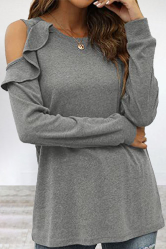 Casual Solid Solid Color O Neck Tops