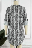 Elegant Animal Print Print Without Belt Printing V Neck Irregular Dress Dresses