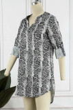 Elegant Animal Print Print Without Belt Printing V Neck Irregular Dress Dresses