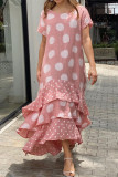 Casual Dot Patchwork Printed Dress Dresses