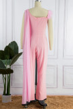 Elegant Embroidered Feathers Strapless Straight Jumpsuits
