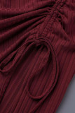 Sweet Elegant Solid Draw String Solid Color Square Collar A Line Dresses