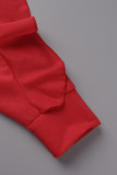 Casual Solid Flounce O Neck Tops