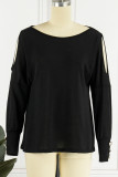 Casual Solid Buttons Asymmetrical Collar Tops